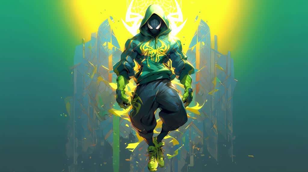 Miles Morales Verse Green Live Wallpaper