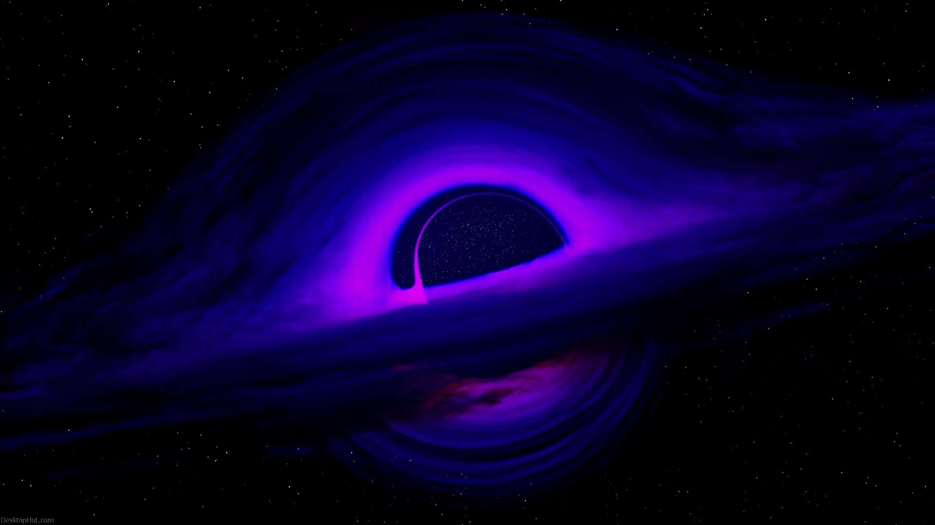 Cosmic Black Hole Live Wallpaper with Purple and Blue Hues