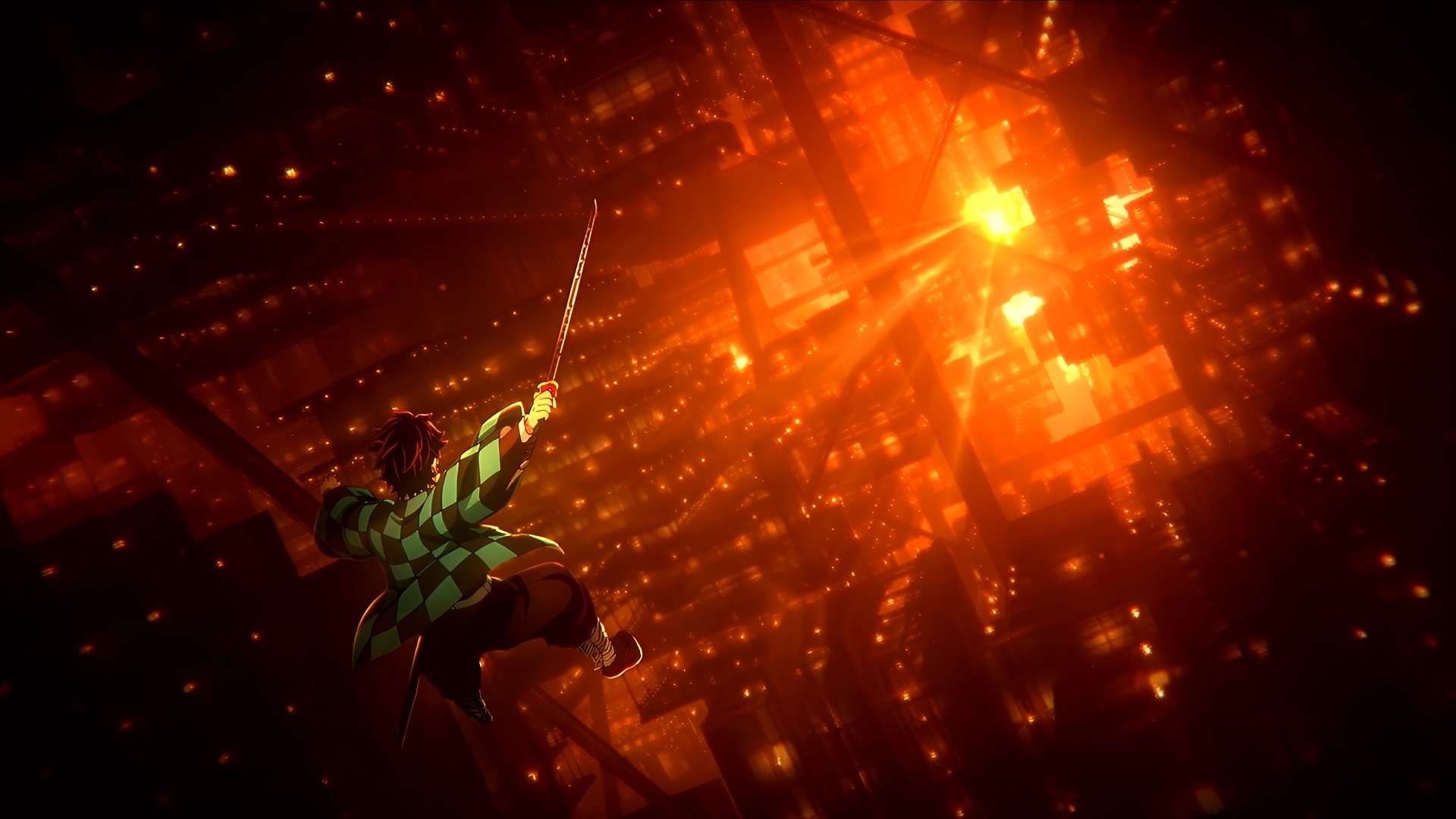 Hinokami Ascension – Tanjiro Kamado in Fiery Realm Live Wallpaper