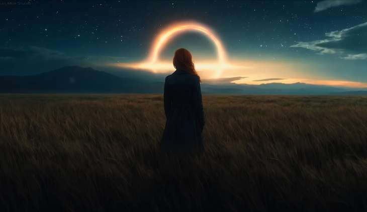 Girl Watching the Sky Hole Live Wallpaper