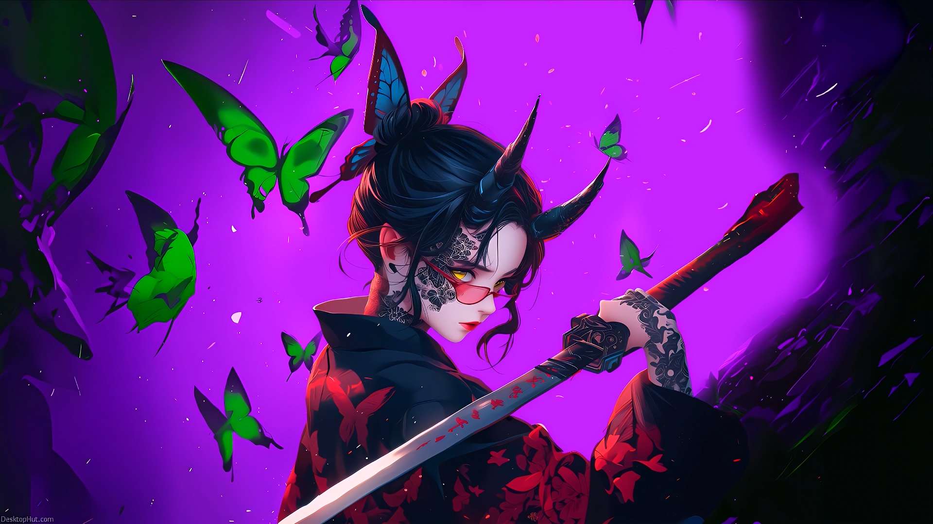Horned Bladebearer in Mystic Bloom - RGB Live Wallpaper