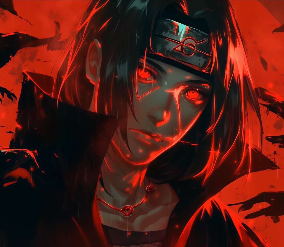 Itachi's Glowing Red Eyes Live Wallpaper