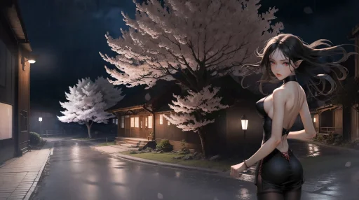 Demon Girl in Rain 4K Video Wallpaper