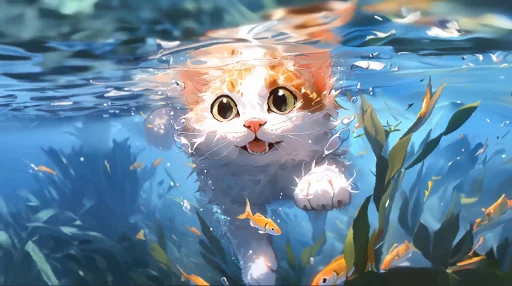 Underwater Cat Video Wallpaper