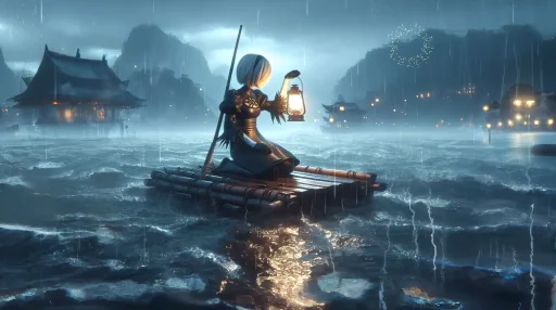 Nier Automata 2B Raft Live Wallpaper