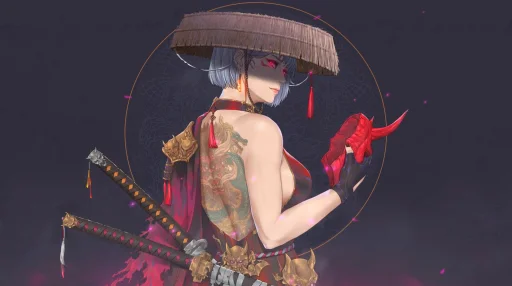 Oni Girl Samurai Live Wallpaper