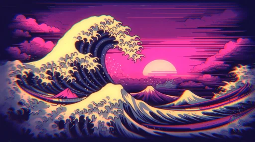 Synth Waves Kanagawa 4K Live Wallpaper
