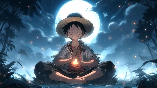Luffy Under The Moonlight - One Piece 4K Live Wallpaper