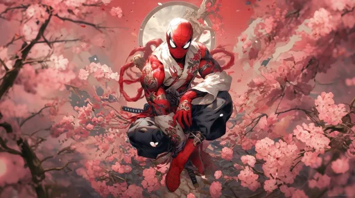 Spiderman - Japanese Blossoms 4K Live Wallpaper