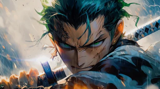 Roronoa Zoro on Fire Live Wallpaper