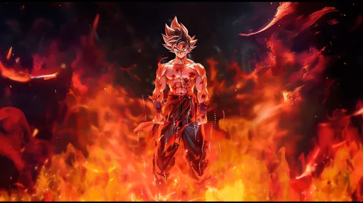 Goku in Fire Live Wallpaper