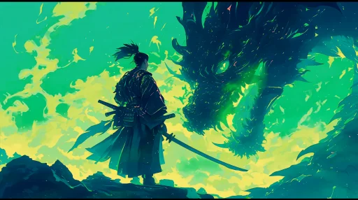 Samurai Vs Dragon Live Wallpaper