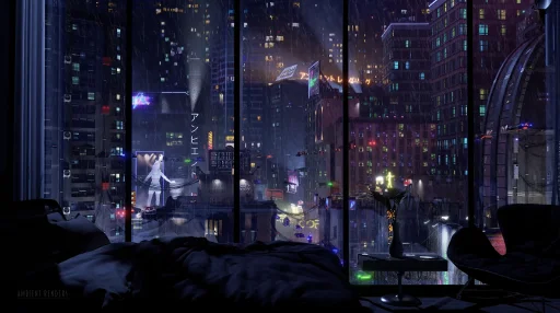 Cyberpunk Ambience Room Live Wallpaper