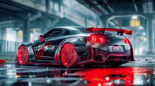 Blaze GTR: Black & Red Live Wallpaper