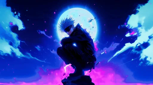 Satoru Gojo Moon Glow Live Wallpaper