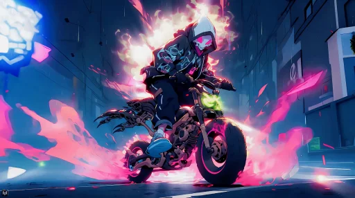 Skeleton Riding a Bike Live Wallpaper