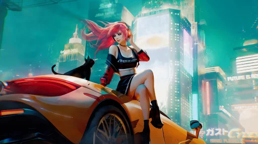 Street Racer Girl Live Wallpaper