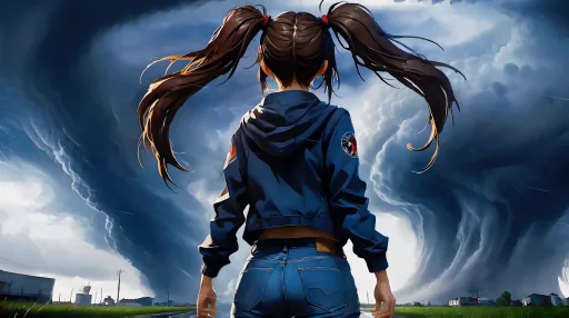 Tornado Girl Live Wallpaper