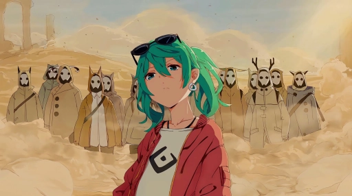 Hatsune Miku in Sand Planet Live Wallpaper