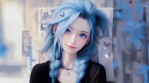 Blue Hair Girl Live Wallpaper