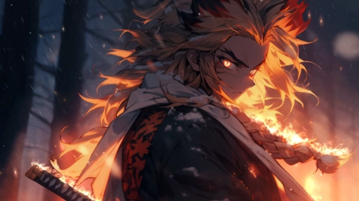 Kyojuro Rengoku in Winter Live Wallpaper