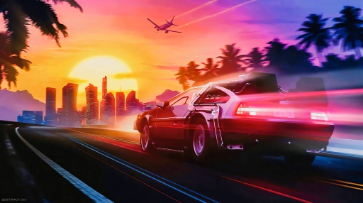 DeLorean Retro Car Live Wallpape