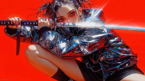 Katana Silver Girl Live Wallpaper