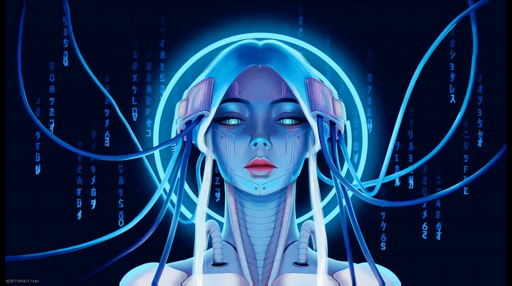 Blue Cyber Girl Live Wallpaper