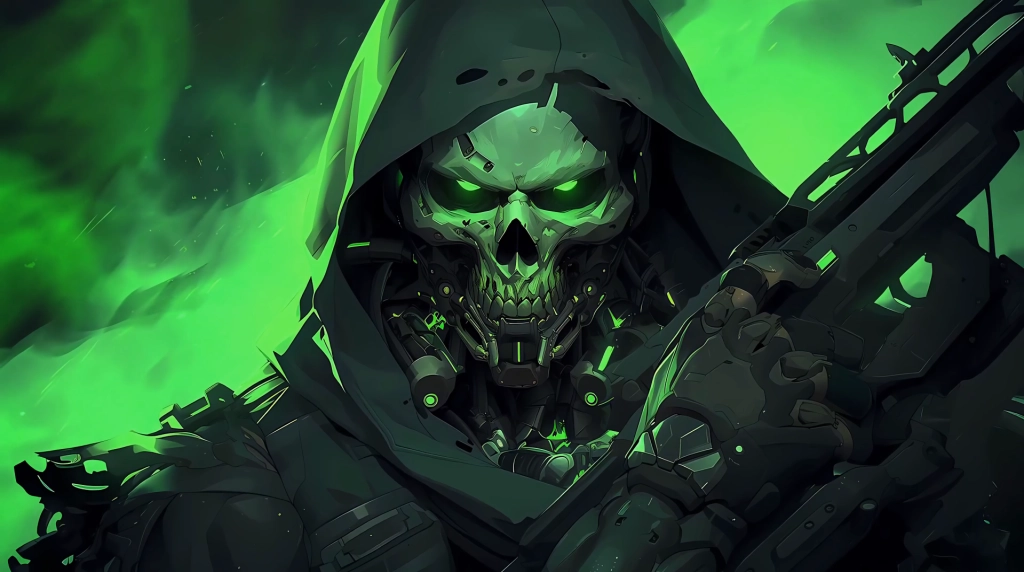 Green Skull Soldier Live Wallpaper