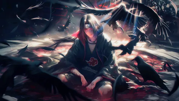 Naruto Itachi and Crows Live Wallpaper
