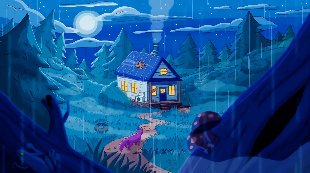 Purrple Cat - House In The Woods Live Wallpaper