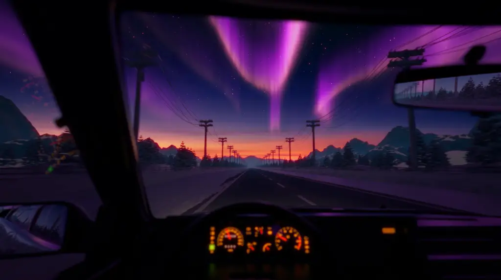 Northern Lights Drive Live Wallpaper