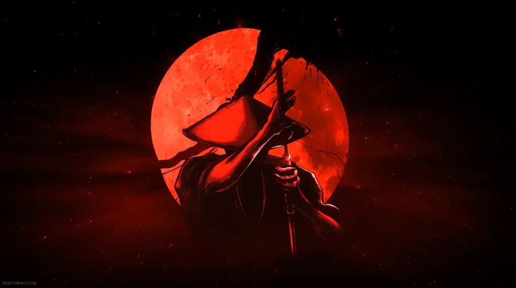 Cimson Moon Samurai Live Wallpaper
