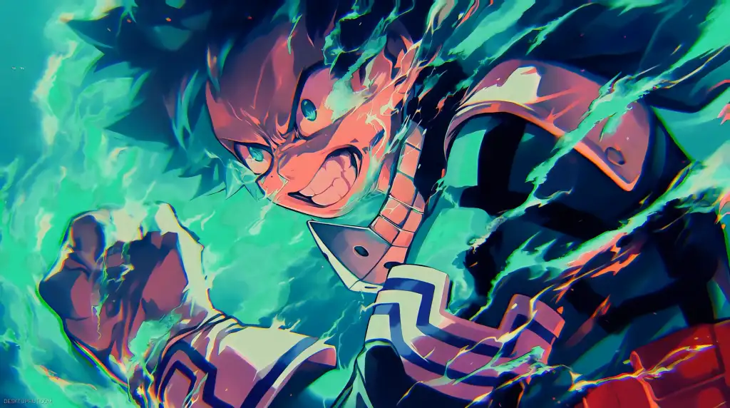 Izuku Midoriya Deku Green Flame Live Wallpaper