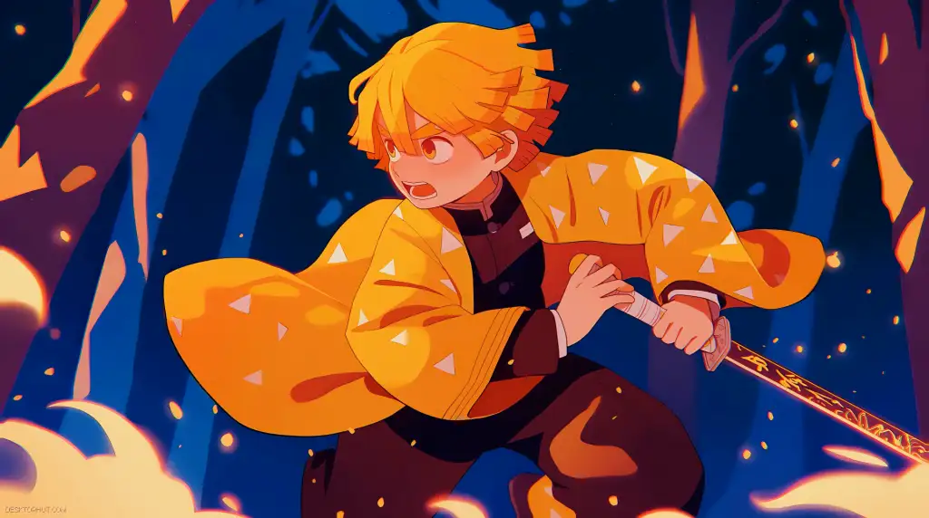 Zenitsu Agatsuma Ready For Battle Live Wallpaper