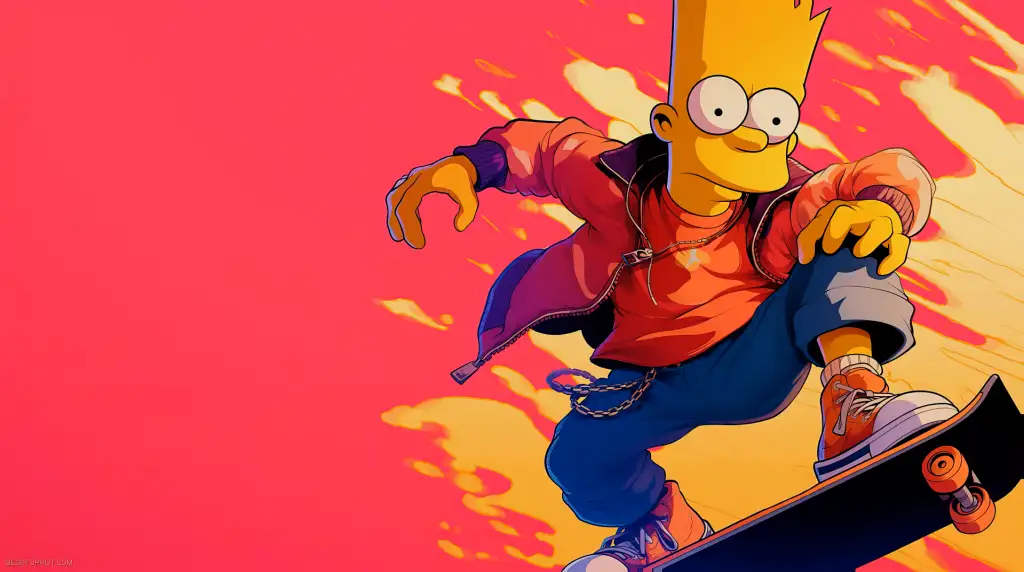 Bart Simpson Skateboard Hype Art Live Wallpaper