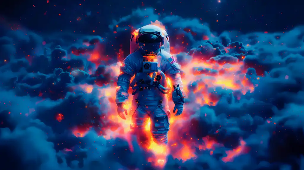 Astronaut in Clouds Live Wallpaper