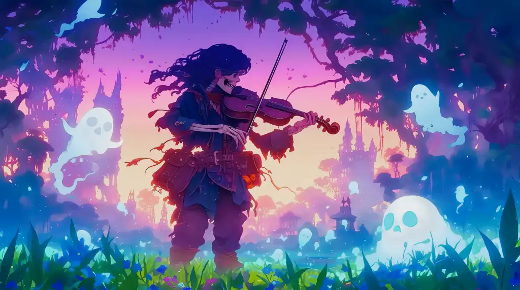 Skull Violin Live Wallpaper