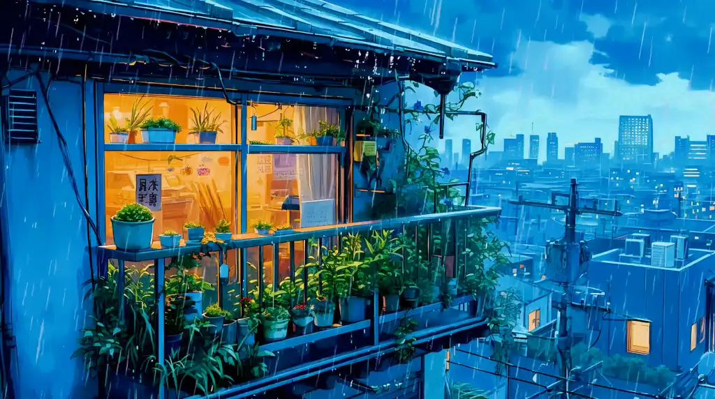 Raining in Japan Live Wallpaper