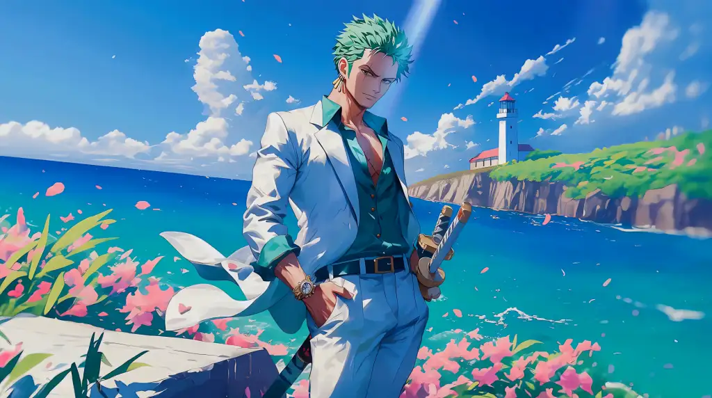 Zoro With White Suit Live Wallpaper