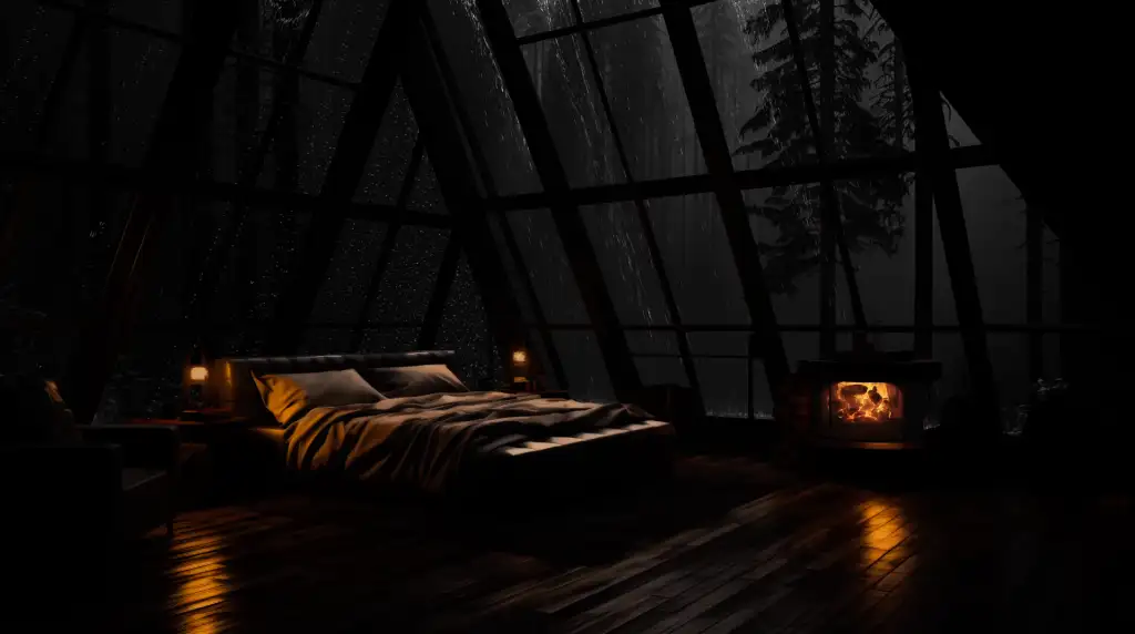 Night Rainy Room 4K 60fps Live Wallpaper