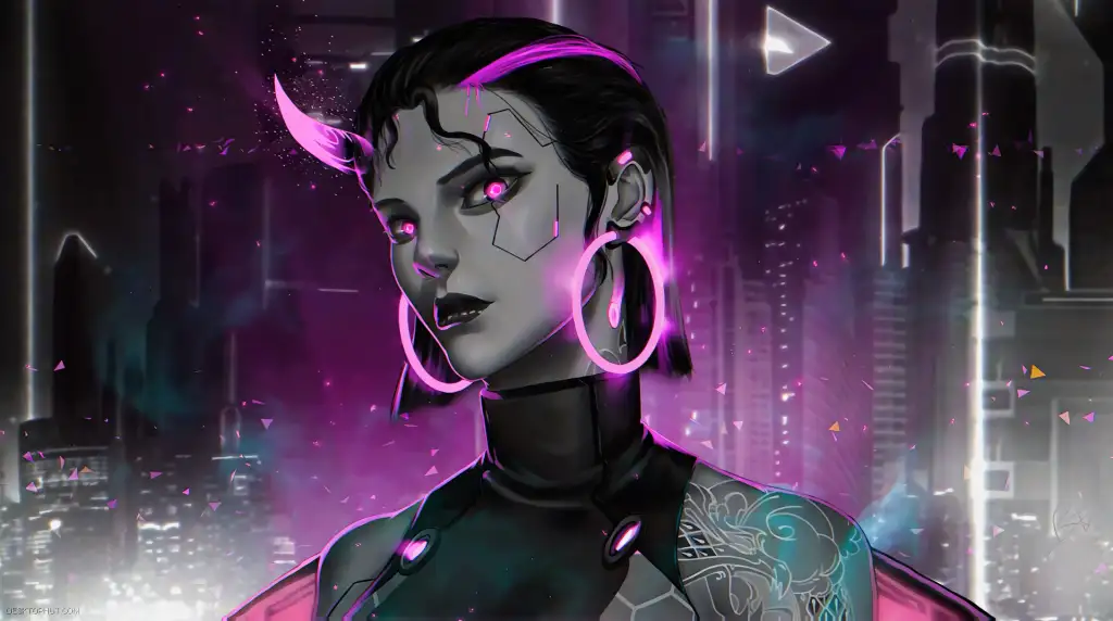 Neon Horn Girl Live Wallpaper