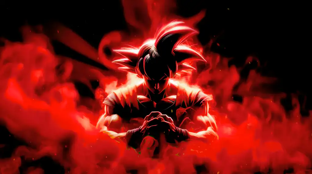 Goku In Red Mist - Live Wallpaper