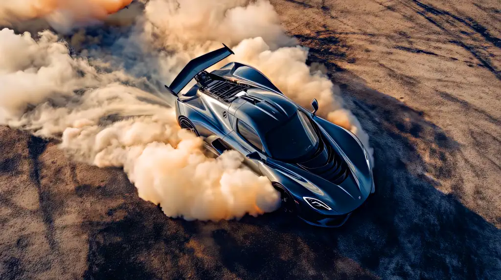 Smoky Desert and a Black Car Live Wallpaper