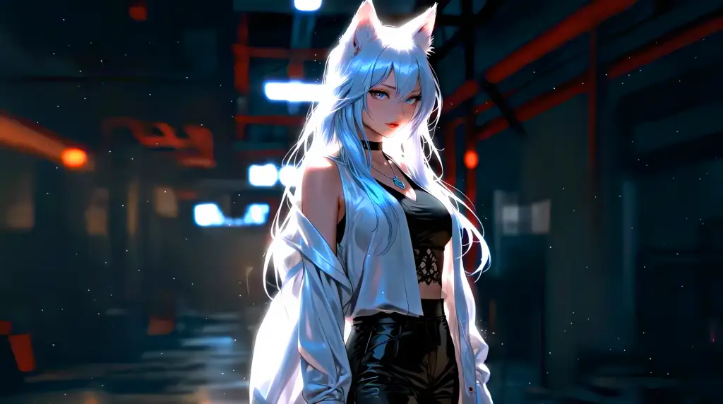 Silver-Haired Nekomusume Live Wallpaper