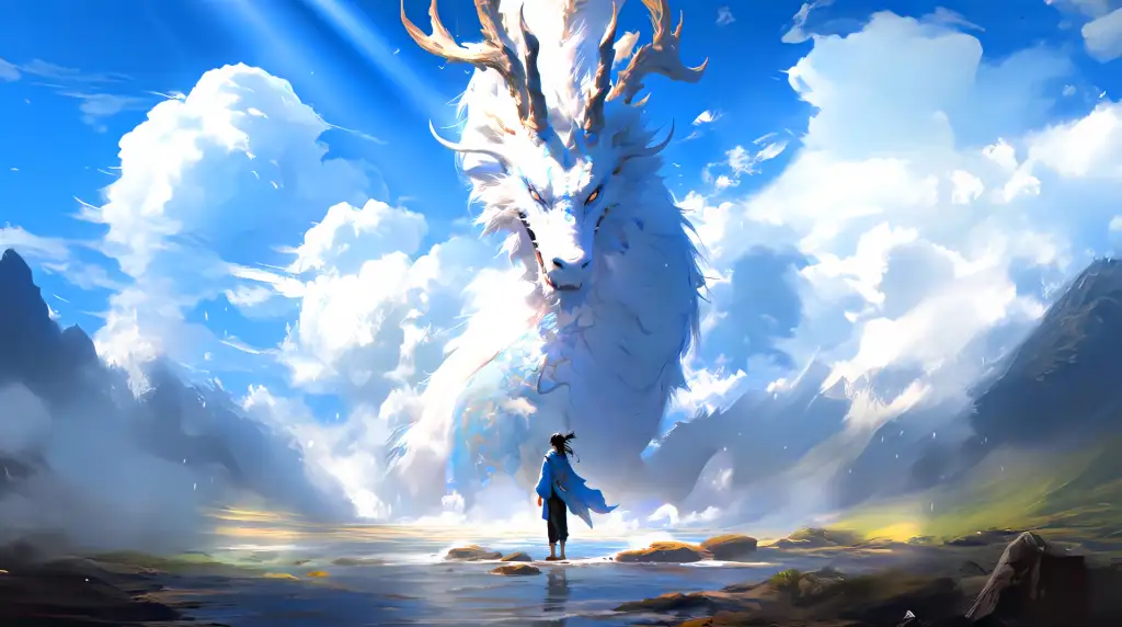 Dragon in the White Clouds Live Wallpaper