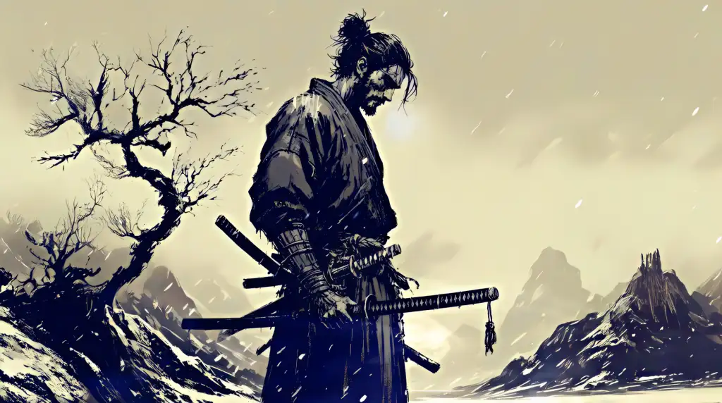 Samurai in Winter Silence Live Wallpaper