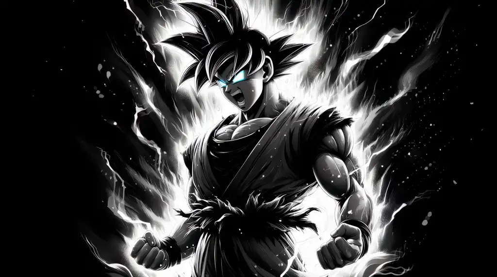 Monochrome Goku Rage Live Wallpaper