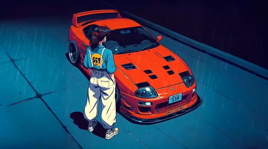 Girl and Toyota Supra Live Wallpaper