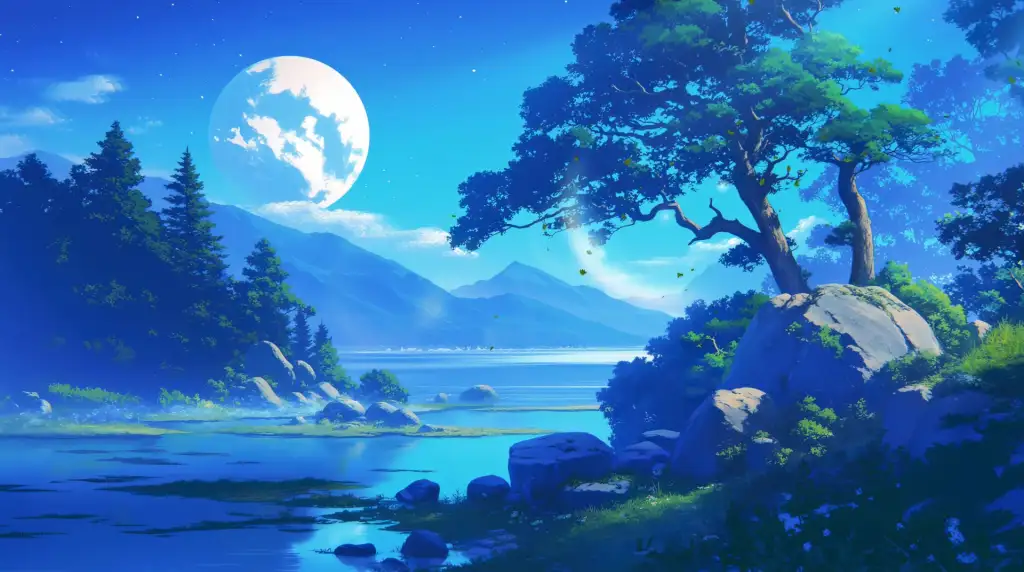Moonlight Lake Serene Landscape Live Wallpaper